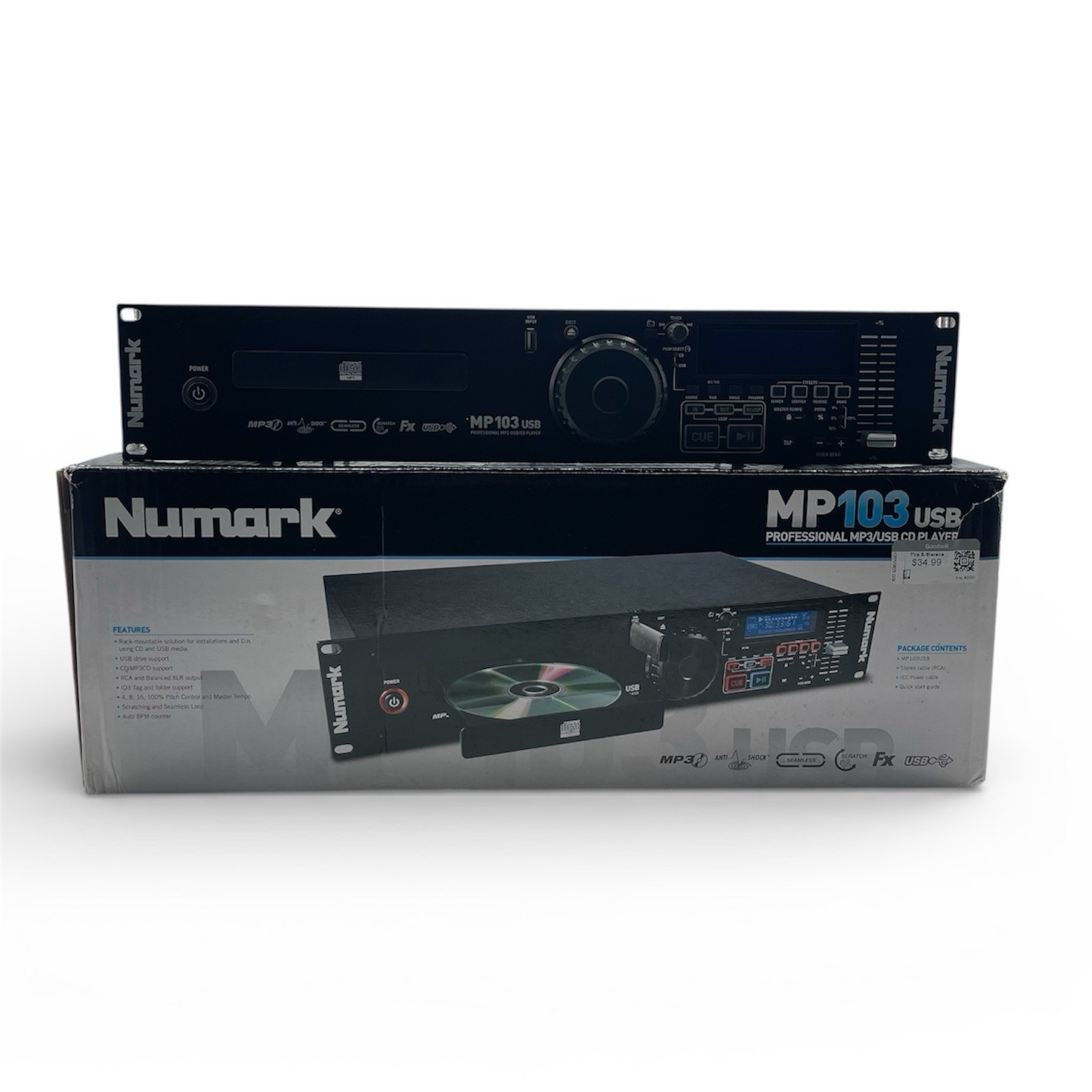 Numark MP103 USB Rackmount Professional CD Player With Cord Tested