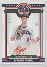 2022 Panini USA Baseball Stars & Stripes Red Ink 9/10 Brennan Phillips Auto 0j81