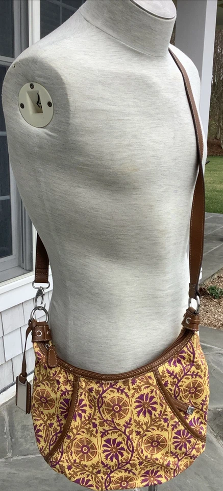 Bandolera Tignanello / Bandolera Cartera Mostaza Tapiz Paisley Lona Bolso Boho Foto 2 de 4