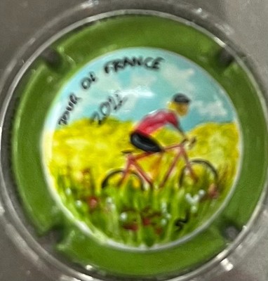 1 Champagnerkapsel Palm, handbemalt ALBERT DE MILLY, TOUR DE FRANCE
