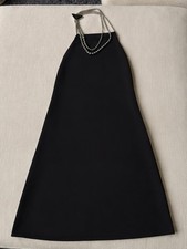Black Prada Cady Mini Dress with Necklace Size Medium
