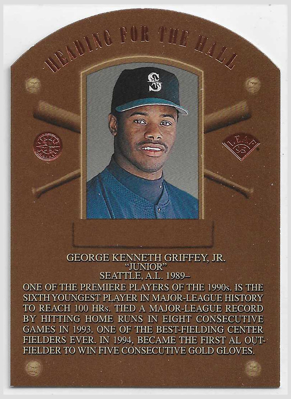 KEN GRIFFEY JR. 1995 DONRUSS LEAF HEADING FOR THE HALL DIE-CUT /5000 MARINERS