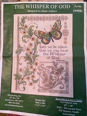 Whisper of God Imaginating partial kit cross stitch Butterflies Diane Arthurs