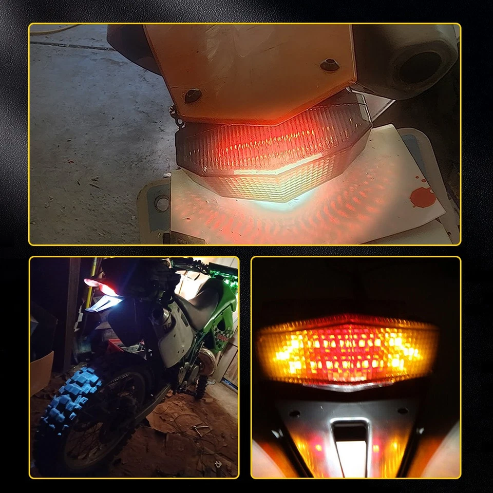 LED Fender Turn Signal Light Brake Tail Rear Lights Kit for Motorcycle Dirt Bike - Image 3 of 4