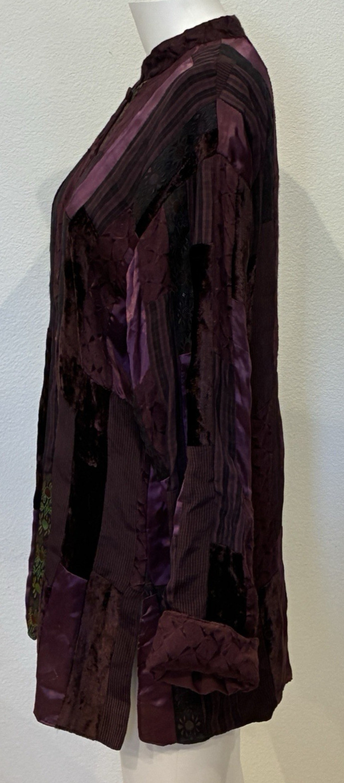 Anu Womens Purple Boho Patchwork Jacket Embroider… - image 5