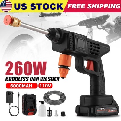 Portable Cordless Electric High Pressure Water Spray Gun Car Washer Cleaner Tool