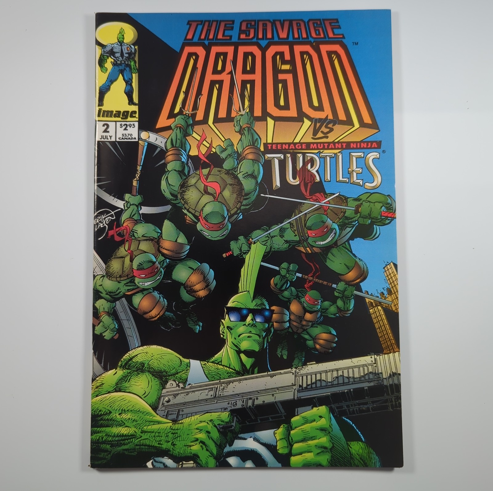 Savage Dragon #2 Image Comics 1993 TMNT High Grade Flip-Book Vanguard ...