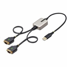 StarTech 2ft 2-Port USB to Serial Adapter Cable, FTDI 2P1FFC-USB-SERIAL