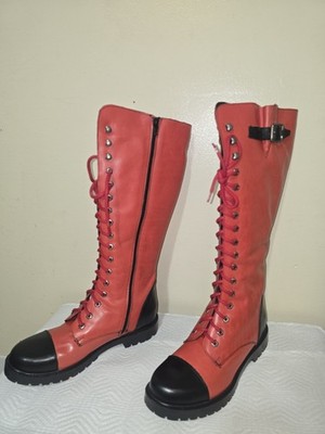 Girotti Women's Handmade Knee High Laced Boots Italian Style