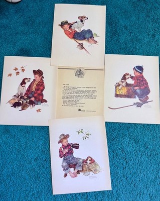 NORMAN ROCKWELL  from 1958 - printed in est. 1978 -  Lot of Four Vintage Prints