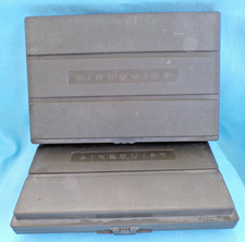 2 Vtg Airequipt Slide File Storage Case for 2" x 2" 35mm Slides, Brown - USA