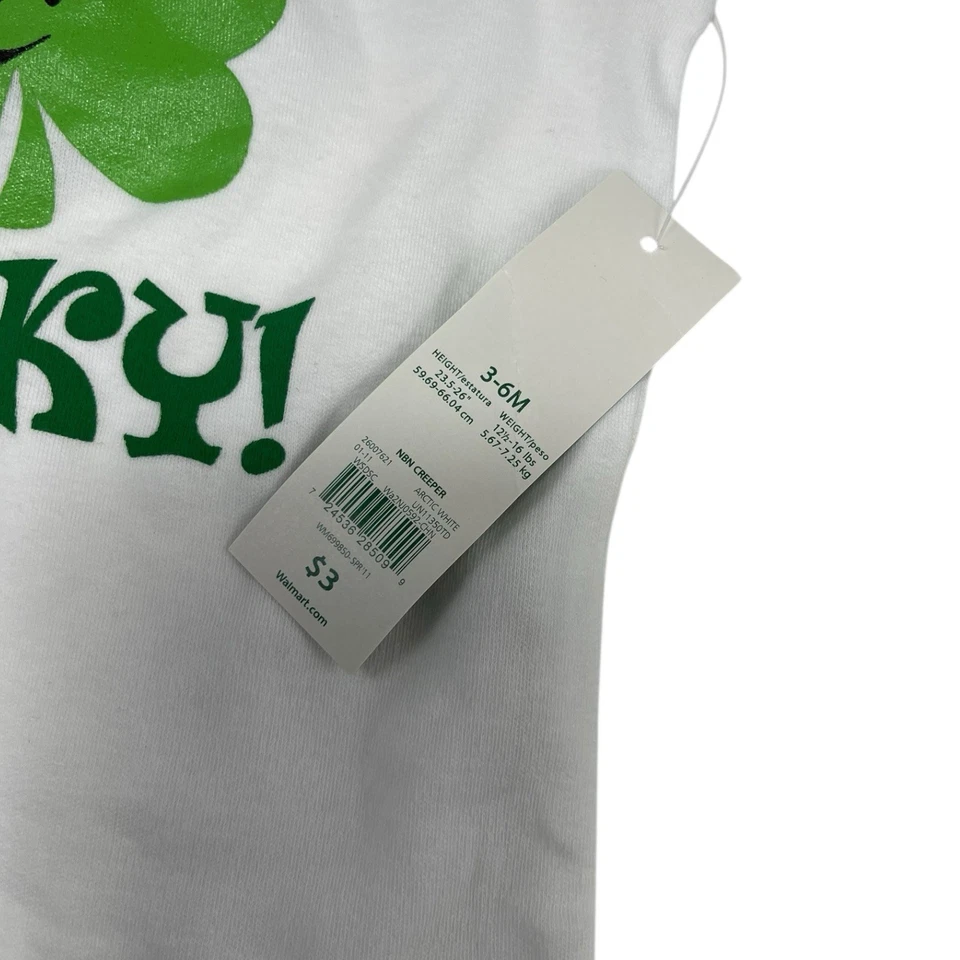 Новый с бирками Born Lucky тела костюм 3-6 месяцев ребенка цельный трилистник St Patrick - Изображение 2 из 4