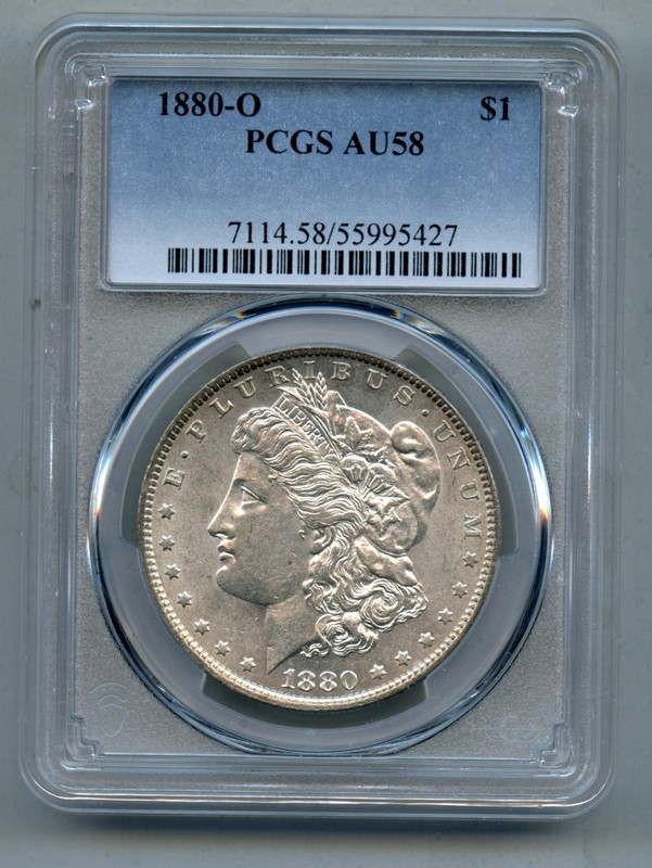 1880 O Morgan Silver Dollar PCGS AU 58