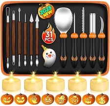 Pumpkin Carving Kit with Stencils: 31PCS Professional Pumpkin Carving Tools