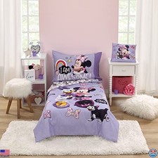 Minnie Mouse Toddler Bed Set - Comforter, Sheets Reversible Pillowcase