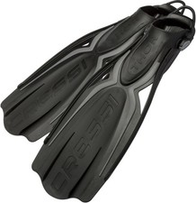 Cressi Thor EBS Adjustable Open Heel Fins, Black/Grey, S/M