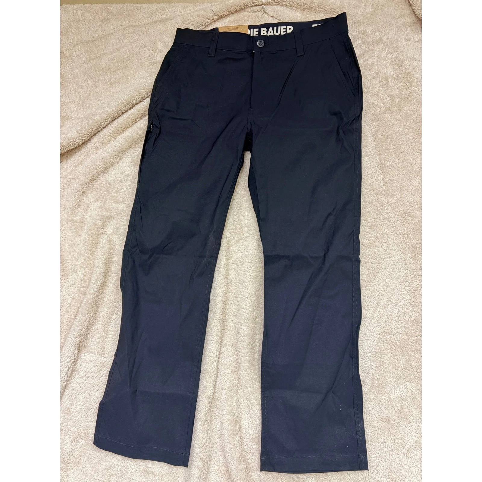Eddie Bauer Mens Tech Chino Pants Black 34x30 StormRepel DWR EB008624 NEW