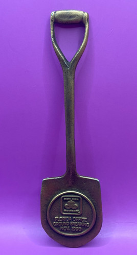 RARE 1990 State Farm Florida Office Groundbreaking 6" Brass Shovel Paperweight
