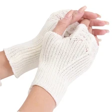2024 New Warm Half Finger Open Finger Gloves Korean Knitting Gloves Women Autumn