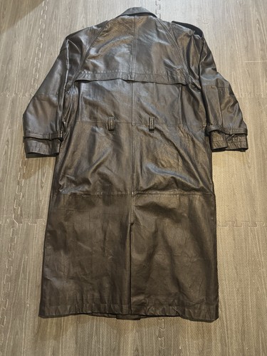 Phazes Trench Ledermantel lang Herren Gr. XL schwarz - Bild 7 von 8