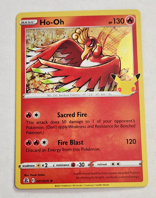 Ho-Oh Holo Rare Celebrations 001/025 ( Holofoil Pokemon TCG LP 2021 )