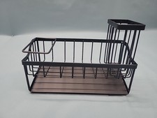 Sponge Holder for Kitchen Sink Movable Sink Caddy for Countertop Organizer Black