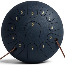 Steel Tongue Drum 13 Notes C Key, Professional Percussion Instrument with Rai...