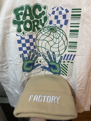 Wobble Factory Tee Hat Combo White Large Tee New Tan Hat New Edm Rave Dubstep 