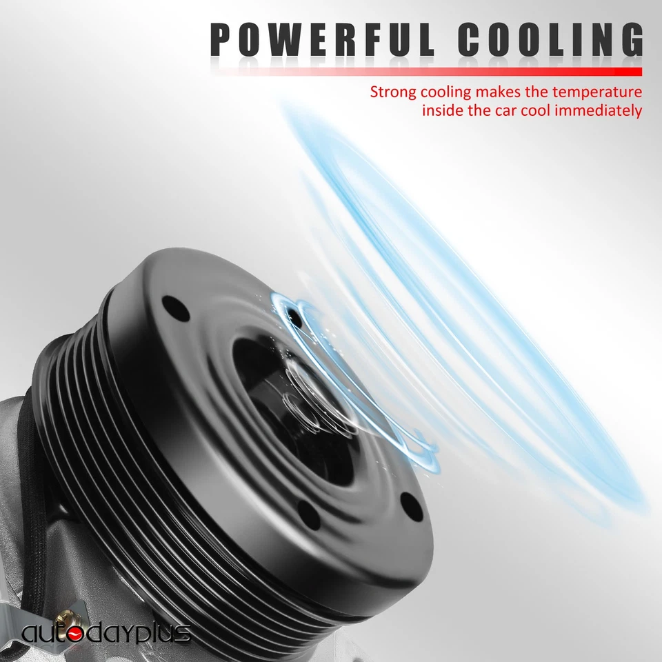 AC A/C Compressor For Chrysler Town & Country Dodge Caravan 96-00 10PA17J 57378 - Image 2 of 4