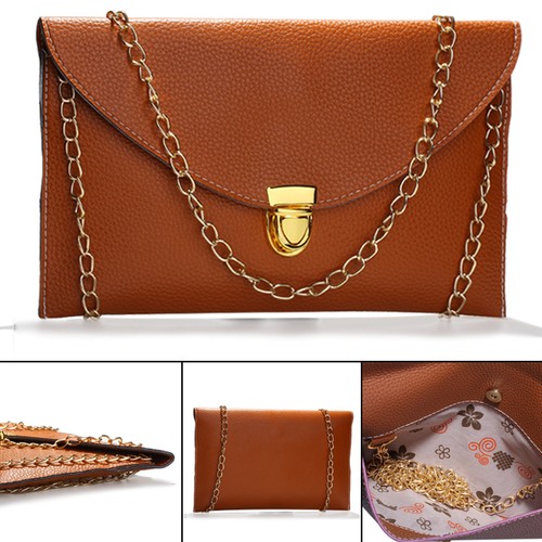Ladies Envelope Clutch Chain Purse Handbag Tote Shoulder Hand Bag - Picture 13 of 13