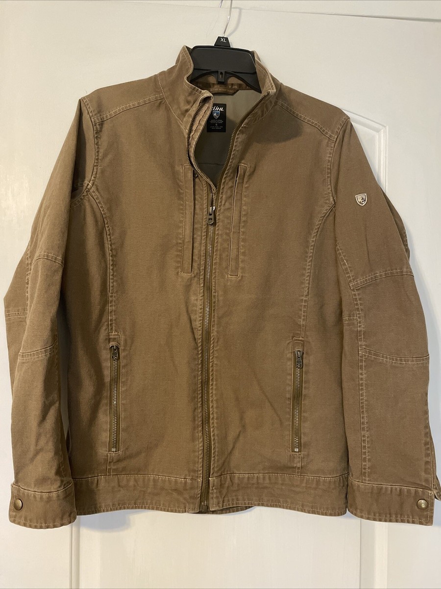 LOGO QUILTING COLLAR JACKET KHAKI ★値下げ可 KUHL Double Kross Jacket Mens Small Khaki Brown Full Zip Canvas