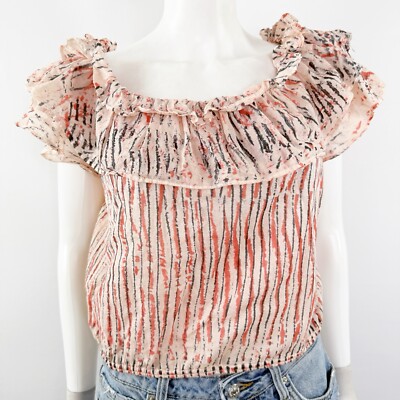 Amanda Bond Hand Dyed Crop Top Ruffle Collar One Of A Kind Summer Artsy