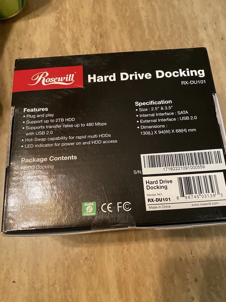 Rosewill Hard Drive Docking Station - RX-DU101 - New - Image 2 of 4