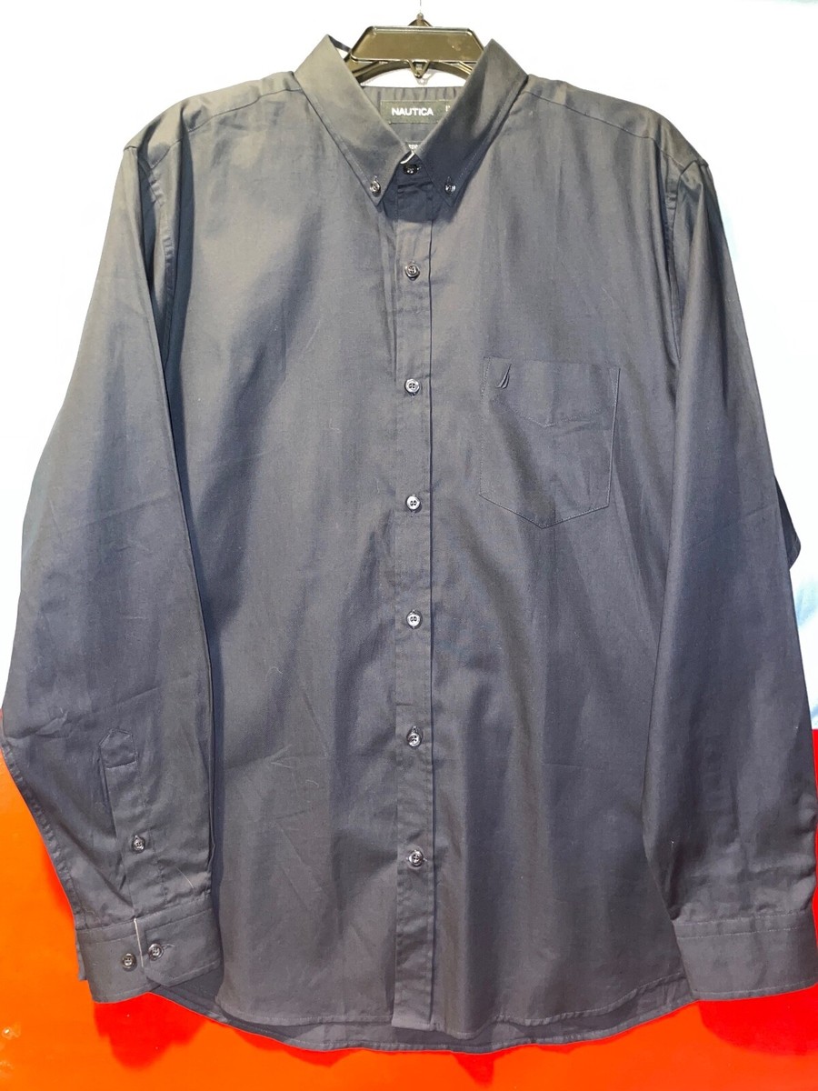 nautica classic fit dress shirt Nautica Mens Classic Fit Soft Wash Poplin Long Sleeve Button Down Shir –  ShopCGX