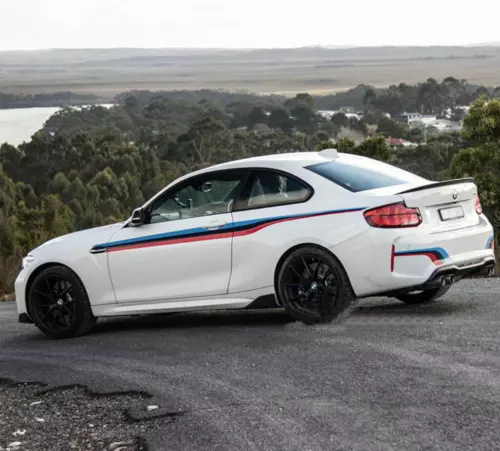 Tricolor Racing Stripe Car Side Sticker For BMW M Performance Rear Bumper Decal - Picture 4 of 10