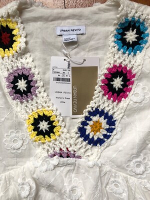 white christmas dresses White Halter Neck Flower Crochet Dress – ADONIS BOUTIQUE main image 1