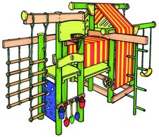 Skyfort Beachcomber1 Fort Cubbyhouse Playground DIY Sandpit Climbing Swing NEW