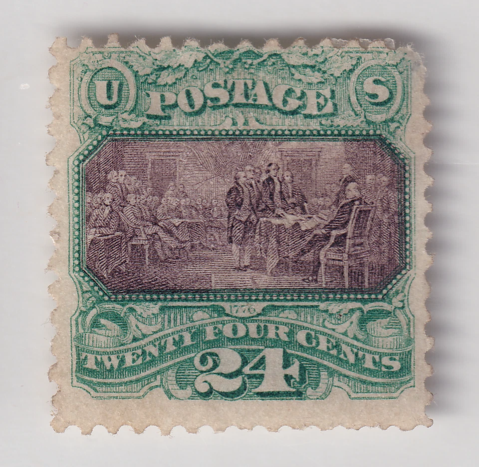 US Scott #120 24c 'Declaration of Independence' Stamp. MNG. PSE Cert. CV $2700 - Image 2 of 3