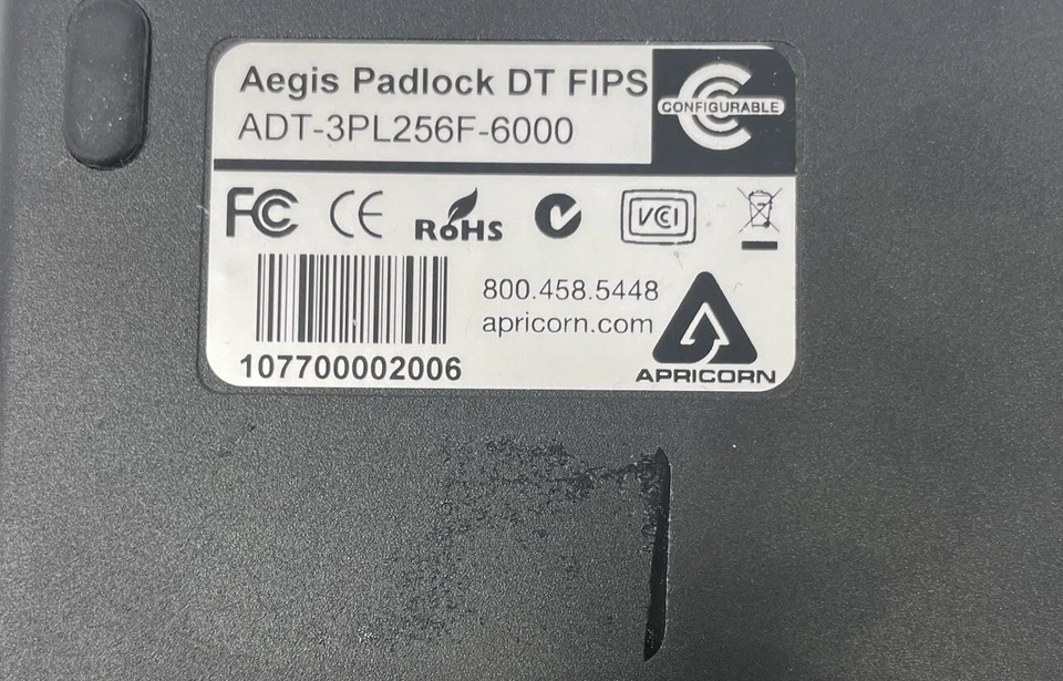 Apricorn Aegis 6TB Padlock DT FIPS - 3PL256F-6000 - Image 3 of 4