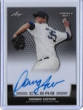 2017 Leaf Trinity Draft DOMINGO ACEVEDO Clear Acetate Charcoal Auto RC Yankees