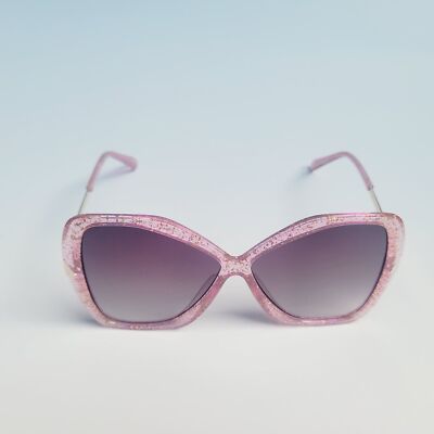 oversized sunglasses pink frame butterfly slim temples retro 