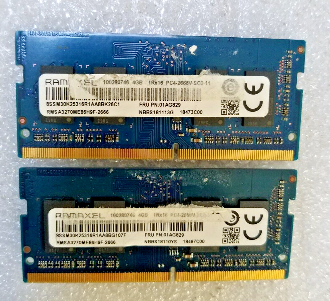 Lot of Ramaxel 4GB(8GB) 1Rx16 PC4-2666V Laptop RAM