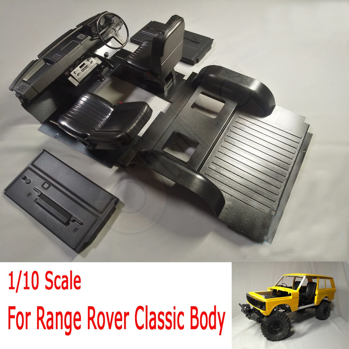 1/10 Scale RC Car Interior Set for Classic Range Rover Hard Body #FRC