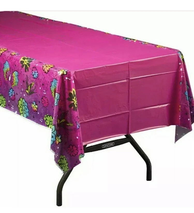 4 Disney Tinker Bell Plastic Table Cover Girls Birthday Party Supplies Decor - Image 3 of 4