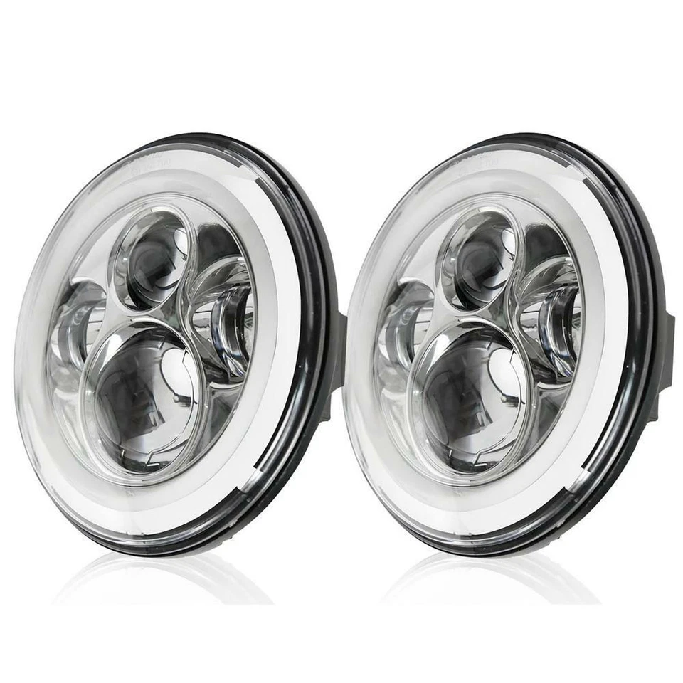 2X 300W 7' Faro LED Redondo Hi-Lo Turn DRL Lámpara Apto para Volkswagen Beetle Foto 2 de 4