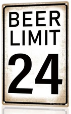 "Beer Limit 24" Funny Bar Sign or Man Cave Decor – Vintage Metal Signs | 1