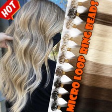 Micro Beads Link Human Hair Extensions Micro Ring Loop Tip 100 Real Russian Hair