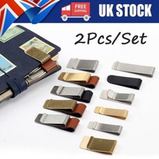 2X Metal Leather Pen Holder Clip Notebook Notepad Diary Book Fitting Stationery