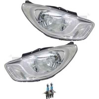 Scheinwerfer Set Rechts & Links Chrom H4 FüR Hyundai I10 PA Inkl. Osram Lampen
