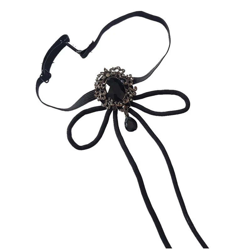 Corbata de moño ajustable de cristal con estrás para hombres mujeres boda graduación fiesta decoración Foto 3 de 4